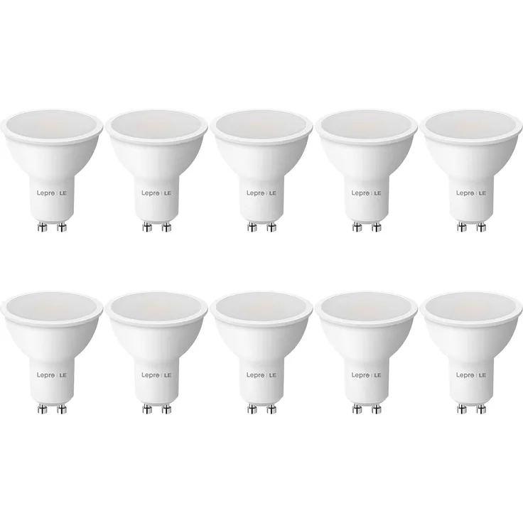 Lepro GU10 LED Warmweiss 4W Lampe, 2700K Warmweiß, 345 Lumen, 100° Abstrahlwinkel, Dimmbar Reflektorlampe, Energiesparendes LED Leuchtmittel für Wohnzimmer, Küche, Schlafzimmer, 10 Stück