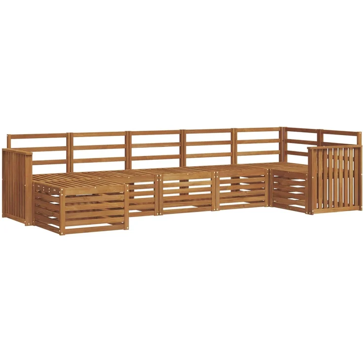 vidaXL Outdoor-Sofagarnitur 7 stk. 6-Sitzer Natur Massivholz Akazie 3375164 – Bild 2