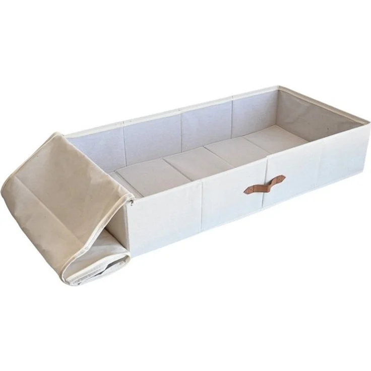 hausleben Organizer Große Unterbett-Aufbewahrungsbox, faltbar mit Griffen, verstärkt mit Karton - 90 x 45 x 18 cm – Bild 3