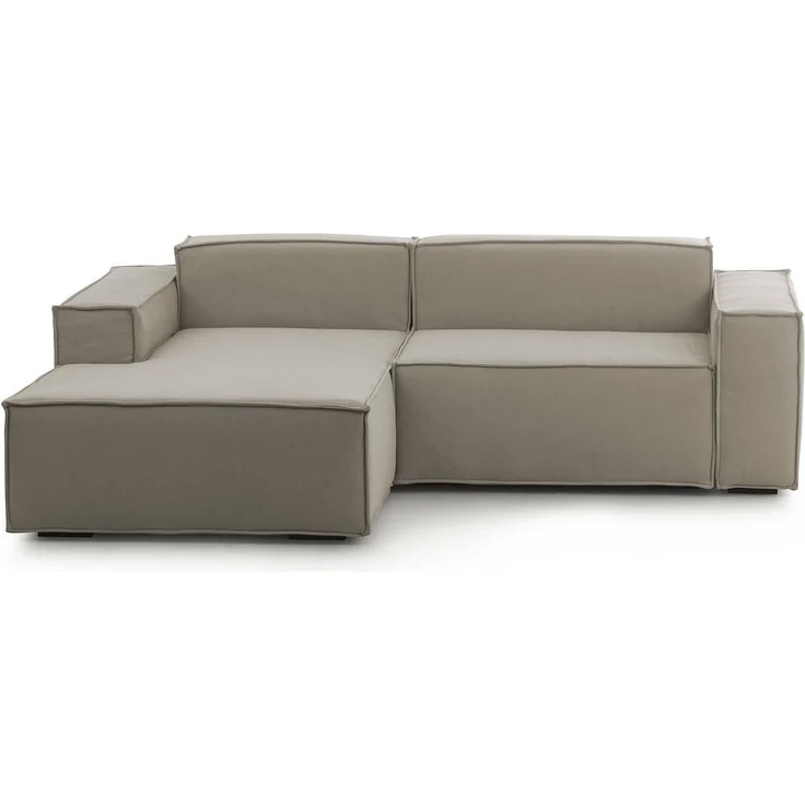 Dmora Sofa mit Halbinsel Assurte, modulares Sofa mit linker Chaiselongue, modernes Stoffsofa, 100 % Made in Italy, 240 x 170 x 70 cm, Taupe – Bild 1