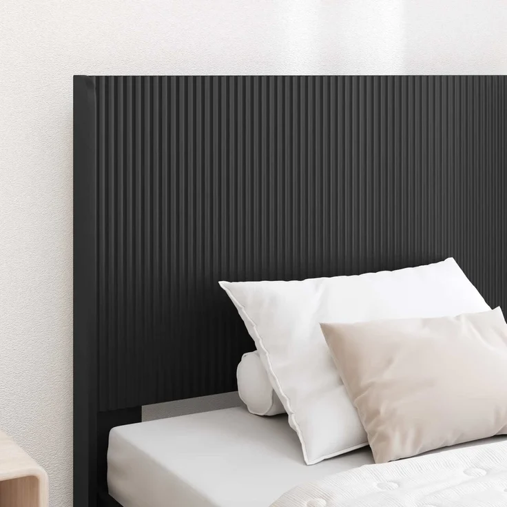 vidaXL Bettgestell mit Stauraum und Kopfteil Schwarz 75 x 190 cm 3413990 – Bild 3