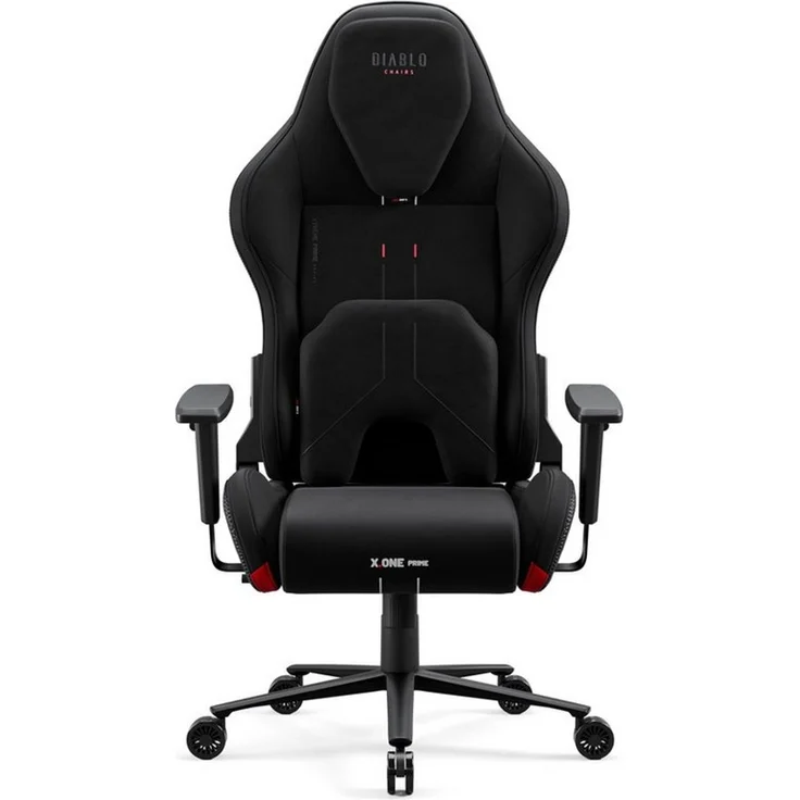 DIABLO CHAIRS Gaming-Stuhl X.One Prime Stoff ergonomisch Metallbasis 140kg CoolComfort (Magnetische Kopfstütze, Höhenverstellbare Armlehnen, Kühlender Sitz), Kopfstütze Lendenkissen CoolComfort Räder Stoff – Bild 2