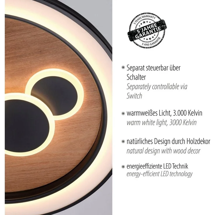 Paul Neuhaus Deckenleuchte ELIZA, LED fest integriert, Warmweiß, LED, separat steuerbar (Schalter) – Bild 2