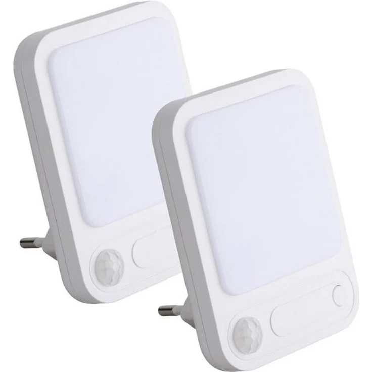 SEBSON LED Steckdosenleuchte Steckdosenlampe 2er - Bewegungsmelder Lichtsensor Dimmbar Einstellbar, LED integriert, warmweiß, Ein- und Ausschalter, Infrarot Sensor, Dämmerungssensor, 91x69x14mm – Bild 4