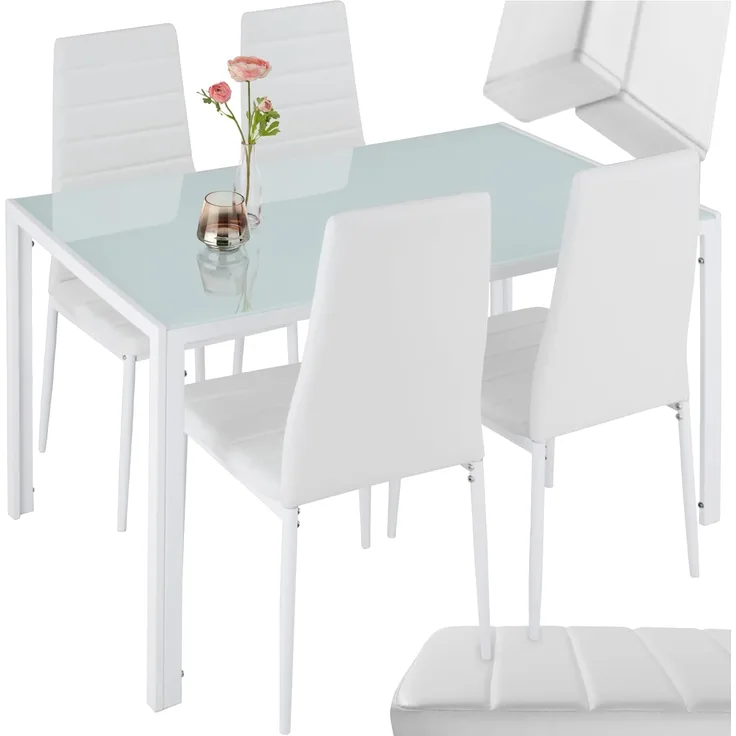tectake Sitzgruppe Esszimmergruppe, (Set, 5-tlg), 5-teilig