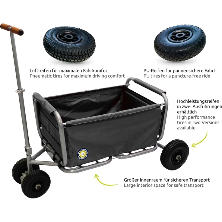 Beachtrekker 'LiFe' Klappbollerwagen schwarz, inkl. Feststellbremse – Bild 4