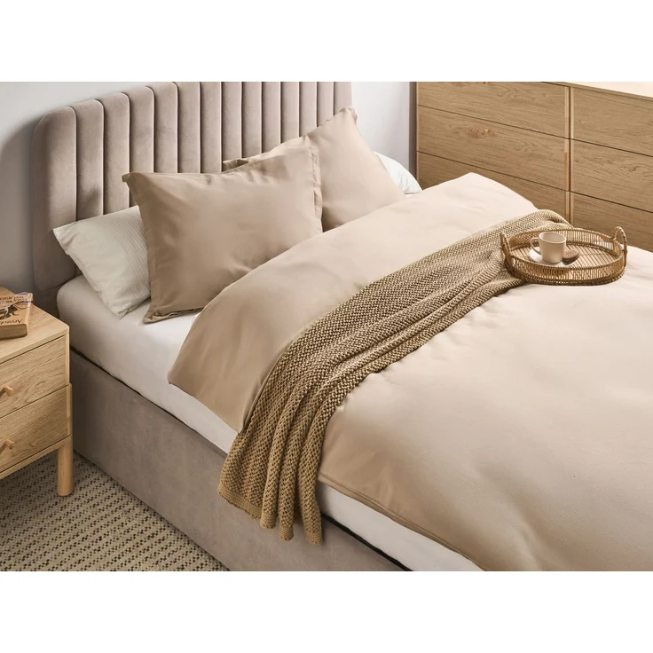 Bettwäsche-Set PARKROSE Baumwollsatin 150x200 cm Beige – Bild 3