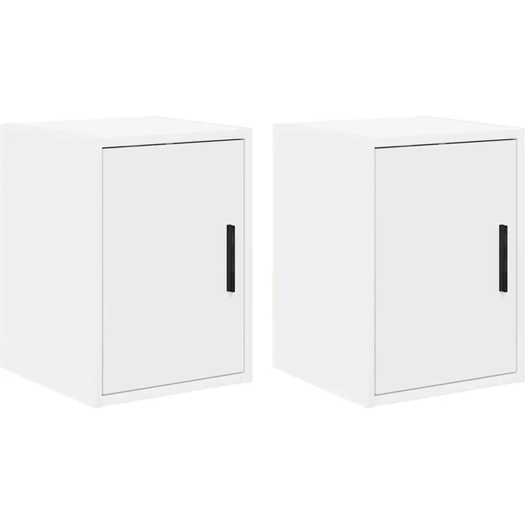 vidaXL Garagen-Wandschränke 2 Stk. Weiß Holzwerkstoff 860608 – Bild 2