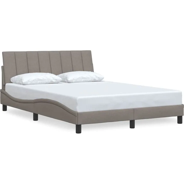Doppelbett, Bettgestell Modernen ohne Matratze Taupe 140x200 cm Stoff d2659e