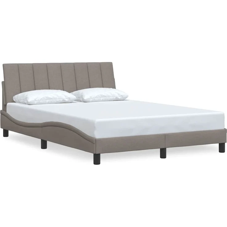 Doppelbett, Bettgestell Modernen ohne Matratze Taupe 140x200 cm Stoff d2659e – Bild 1
