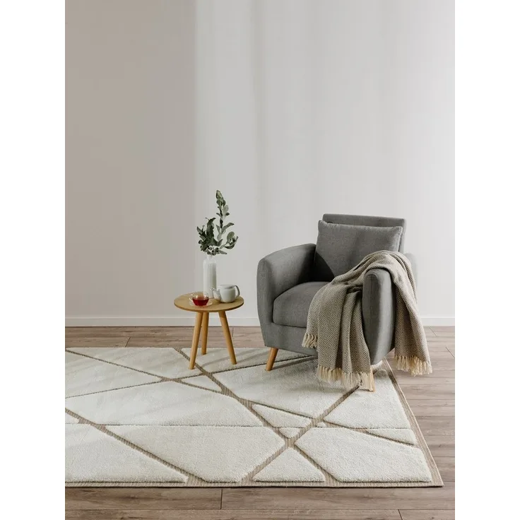 benuta Teppich Elvy, rechteckig, Höhe: 11 mm, Hochflor Teppich Wohnzimmer, Geometrische Muster, Flauschig, Modern