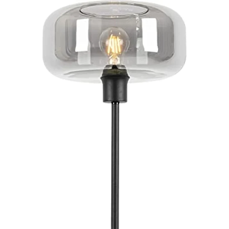 Qazqa Stehlampe Bizle, ohne Leuchtmittel, E27, Grau, Art Deco, Glas, 1-flammig – Bild 4