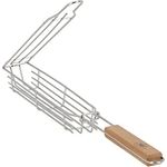 Toller Grill Gemüsehalter Edelstahl mit Holzgriff – für Feuer, Grill & Camping