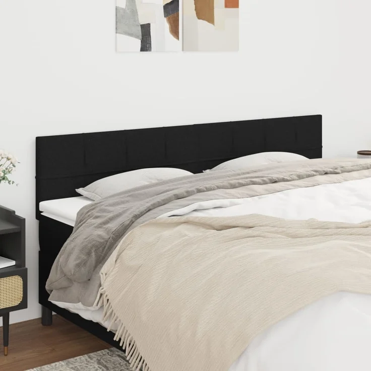 vidaXL Kopfteile 2 Stk. Schwarz 90x5x78/88 cm Stoff 346076 – Bild 1