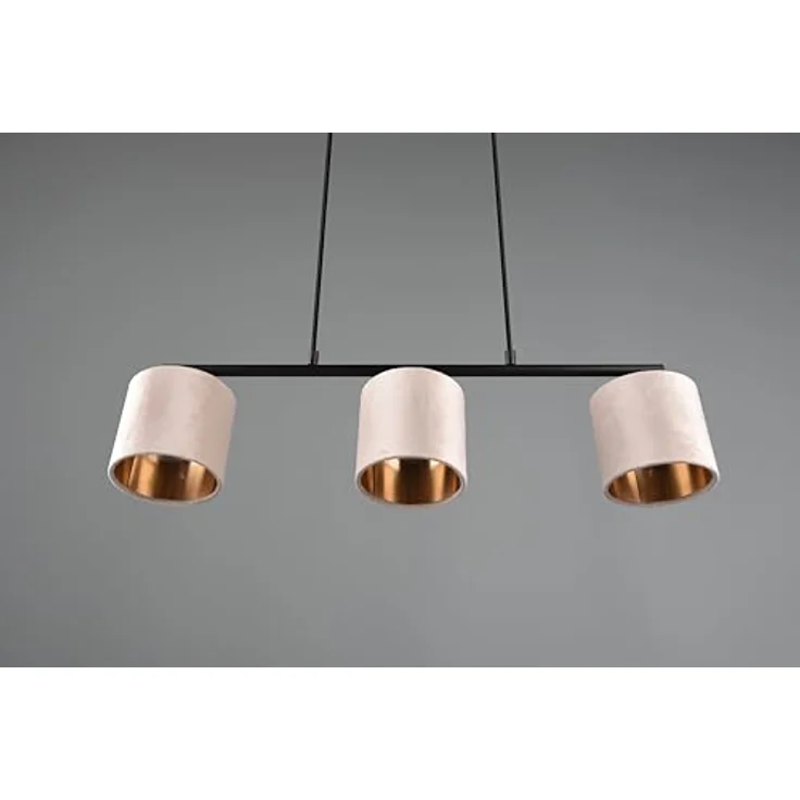 Trio Pendelleuchte Julieta 3-flammig Beige, 66 cm x 12 cm, zeitloses Design mit goldener Innenseite – Bild 10