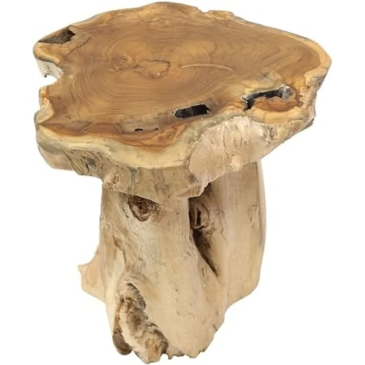 Oriental Galerie Blumenhocker Kleiner Wurzelhocker Teakholz Beistelltisch Unikat 32 cm (1 St) – Bild 6