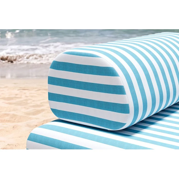 Gestreifter Outdoor-Sessel, weiß und blau – Bild 2