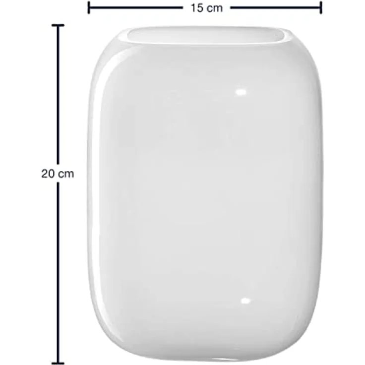 LEONARDO HOME Milano, handgefertigte Blumenvase aus weiß gefärbtem Glas, modernes Design, Höhe: 20 cm, Breite: 15 cm, Art.-Nr. 041663 – Bild 3