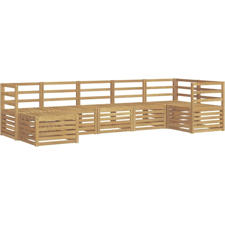 vidaXL Outdoor-Sofagarnitur 7 stk. 6-Sitzer Weiß Solid Acacia Wood 3392174 – Bild 2