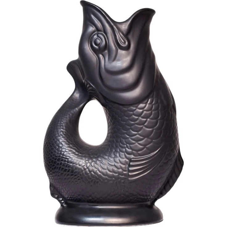 Gluckigluck Wasserkaraffe, (Original Gluggle Jug aus England), mit Gluckergeräusch, handgefertigt, ikonisches Fisch-Design, 1,2 L – Bild 1
