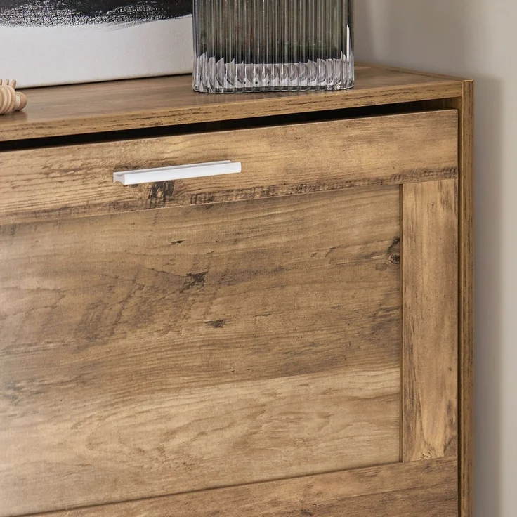 SoBuy FSR137-F Schuhschrank, MDF, Papierfurnier, Braun, 60 x 79 x 23 cm – Bild 8