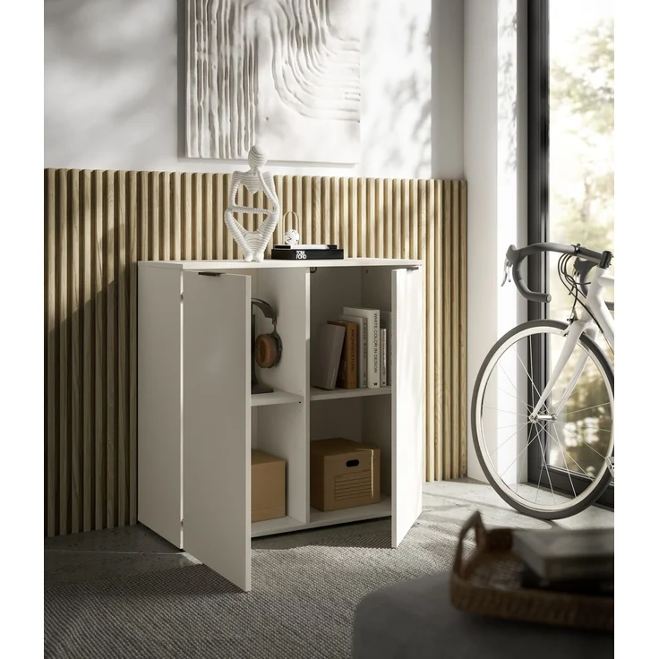 Kommode >Linz< 2 Türen, 4 Fächer, in Kaschmir - 90x90x40cm (BxHxT) – Bild 6