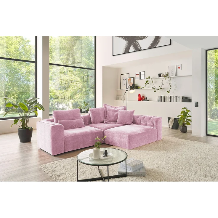 KAWOLA Nierenkissen SEPHI medium Cord Vintage rosa 37 x 19 x 67 cm – Bild 8