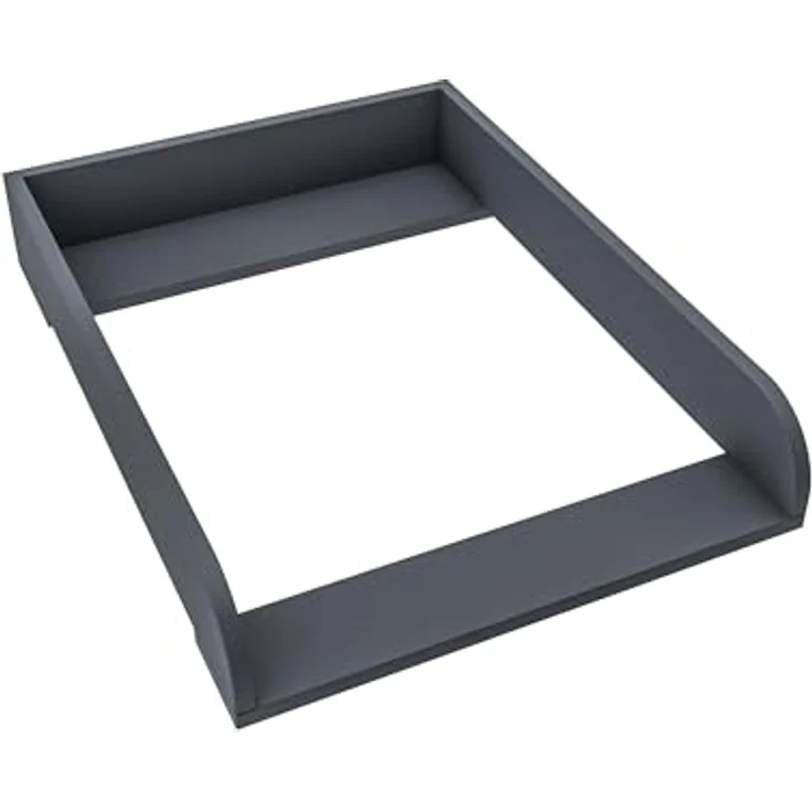 REGALIK Wickelaufsatz für Koppang IKEA 72x50 cm - Abnehmbar Wickeltischaufsatz für Kommode in Graphit - Abgeschlossen mit ABS Material 2mm mit Abgerundeten Frontplatten – Bild 2