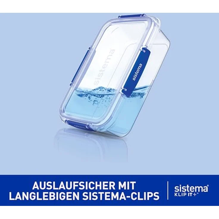 Sistema KLIP IT PLUS auslaufsichere Vorratsdosen | 2x1L & 2,2 L | luftdichte und stapelbare & ineinander stellbare Frischhaltedosen für Meal Prep mit Deckel | Brotdosen für Pause | BPA-frei, 3 Stück – Bild 3