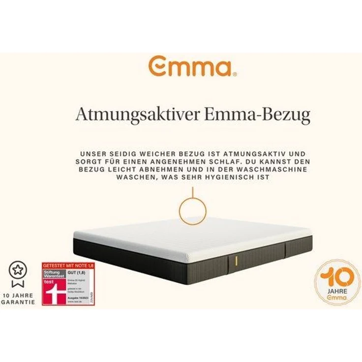 Emma '25 Hybrid' Taschenfederkernmatratze, 90x200 cm – Bild 4