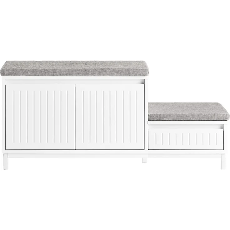 SoBuy FSR172-W Schuhbank, MDF, Lackiert, Weiß, 100 x 42 x 35 cm – Bild 1