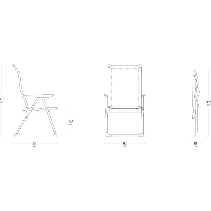 Lafuma Mobilier Kompakter Klappstuhl für unterwegs, Alu Cham, Air Comfort, Anthrazit, LFM2848-6589 – Bild 3