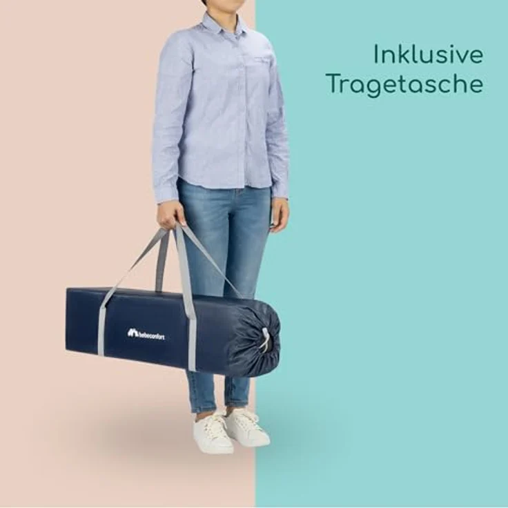 Bebeconfort Sweet Dreams, Baby Reisebett, 0–3 Jahre (0–15 kg), Reisebett leicht für Babys, Große gepolsterte Matratze, Seitenfenster, Einfach Kompakt Klappbar, Mit Reisetasche, Navy Blue – Bild 7