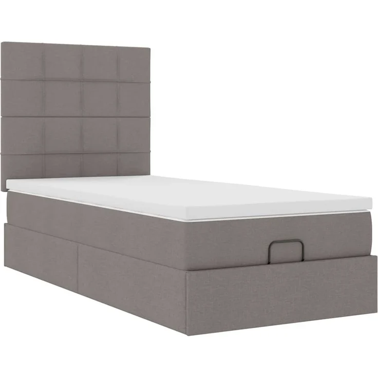 vidaXL Ottomane Bett mit Matratze & LEDs Taupe 90x200 cm Stoff 3313979 – Bild 5