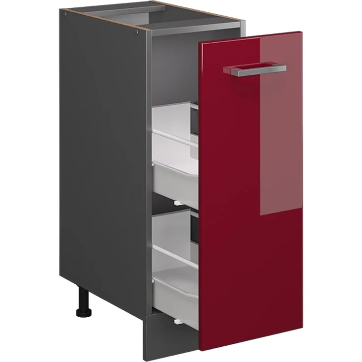 Apothekerschrank R-Line Rot Hochglanz 30 cm AP Marmor Vicco – Bild 4