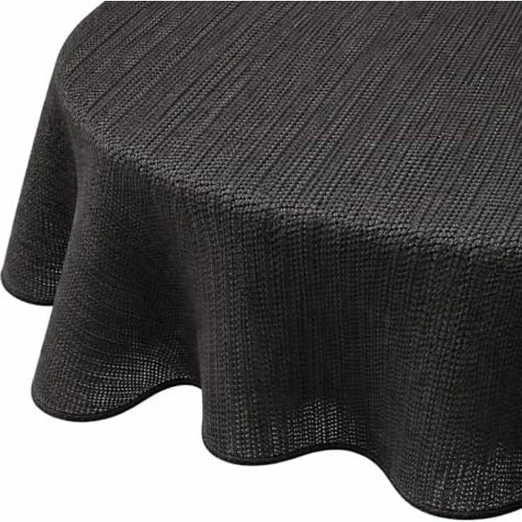 Brandsseller Gartentischdecke 160x220 cm Tischdecke mit Paspel Outdoor Tischtuch oval Weichschaum für Garten, Terrasse, Balkon wetterfest rutschfest - Grau – Bild 2