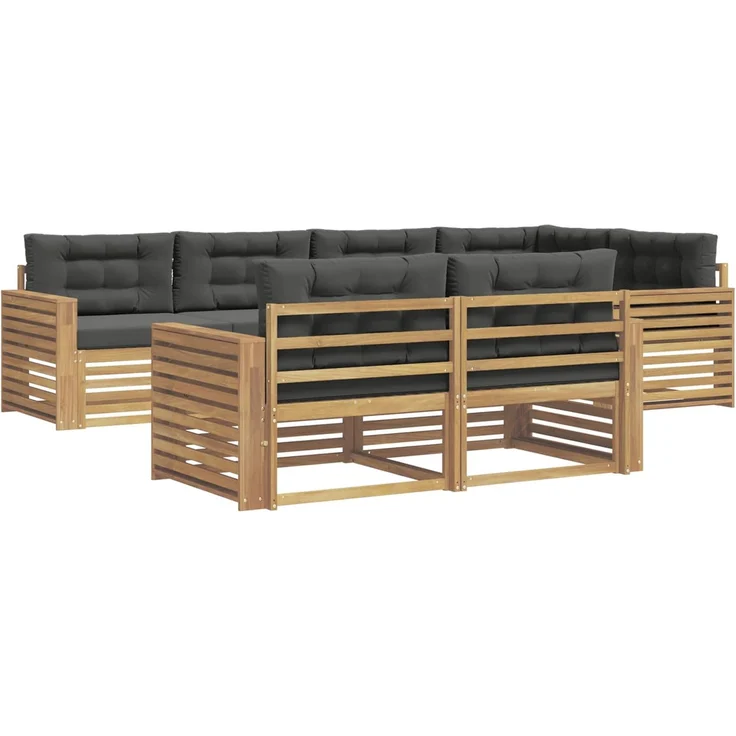 vidaXL Outdoor-Sofagarnitur 7 stk. 7-Sitzer Weiß und Anthrazit 3390642 – Bild 2