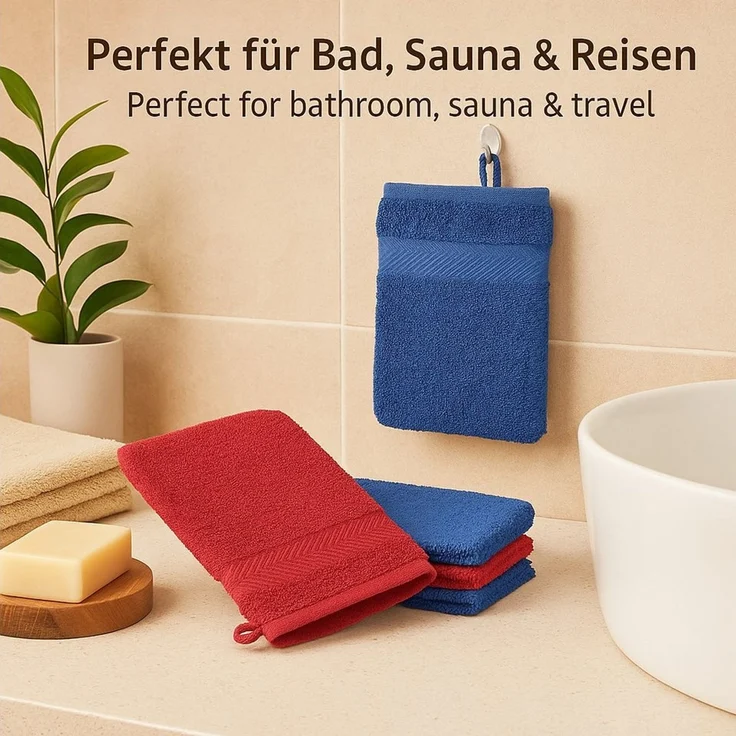 Betz Waschhandschuh 10 Stück Waschhandschuhe Palermo Frottee Größe 16x21 cm – Bild 1