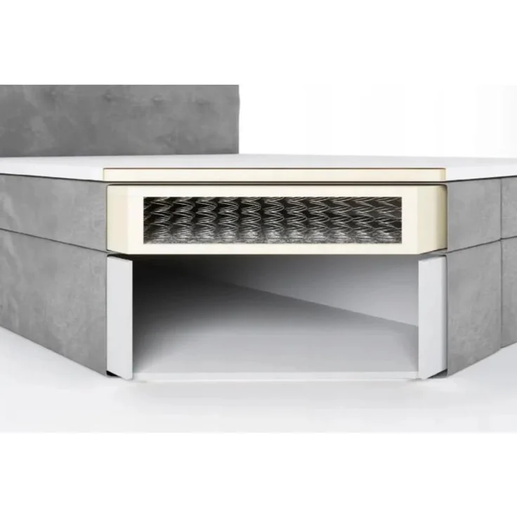 KRISAN MÖBEL Kontinentalbett BELLA 200 x 200 x 108 cm in Braun Stoff MANILA mit Bettkasten und Topper inklusiv Bronze – Bild 6
