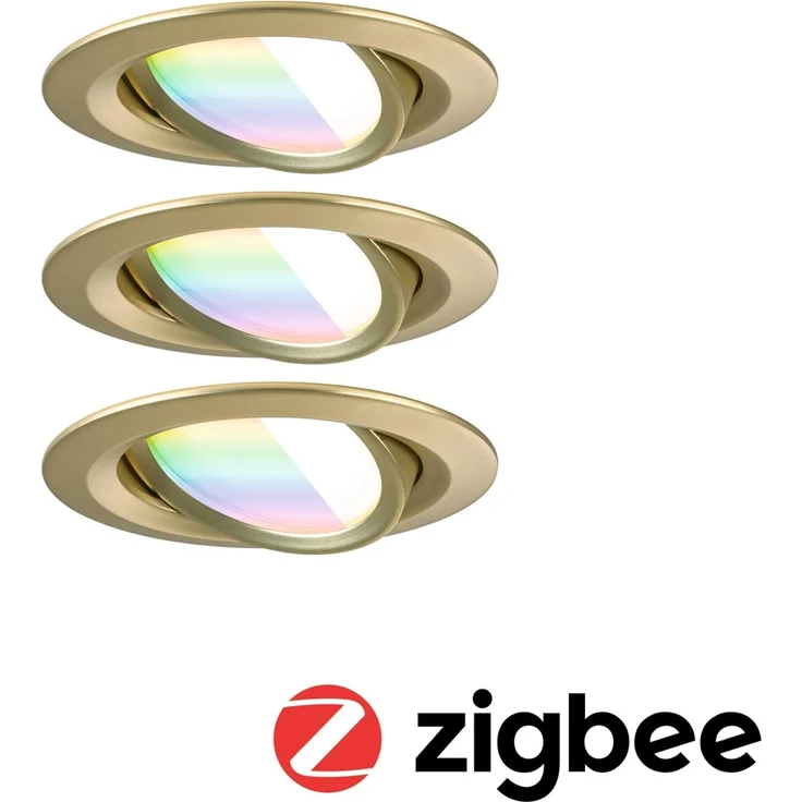 Paulmann 92436 LED Einbauleuchte Nova Coin 3er-Set Zigbee RGBW Gold matt – Bild 9