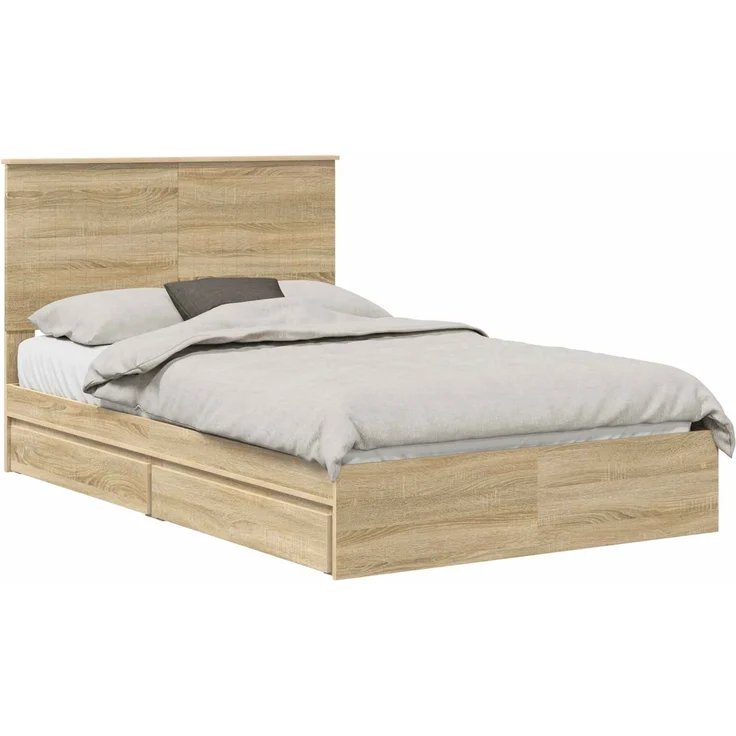 vidaXL Aufbewahrungsbett Sonoma-Eiche 120 x 190 cm Holzwerkstoff 3411231 – Bild 1