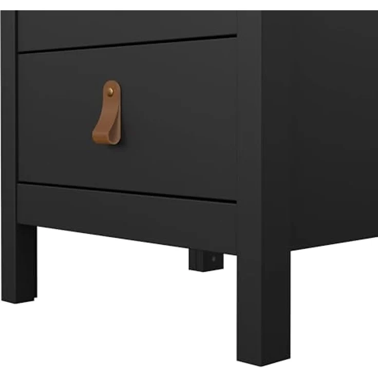 Dmora - Nachttisch Mirabelle, Niedrige Kommode, Tisch, Multifunktionaler Nachttisch, 44x38 h70 cm, Schwarz – Bild 7