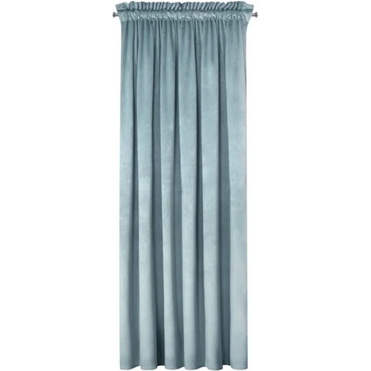 Samtvorhang Velours Vorhänge zum Wohnzimmer Prachtvoll Elegant hellblau 140x270 cm Kräuselband – Bild 4