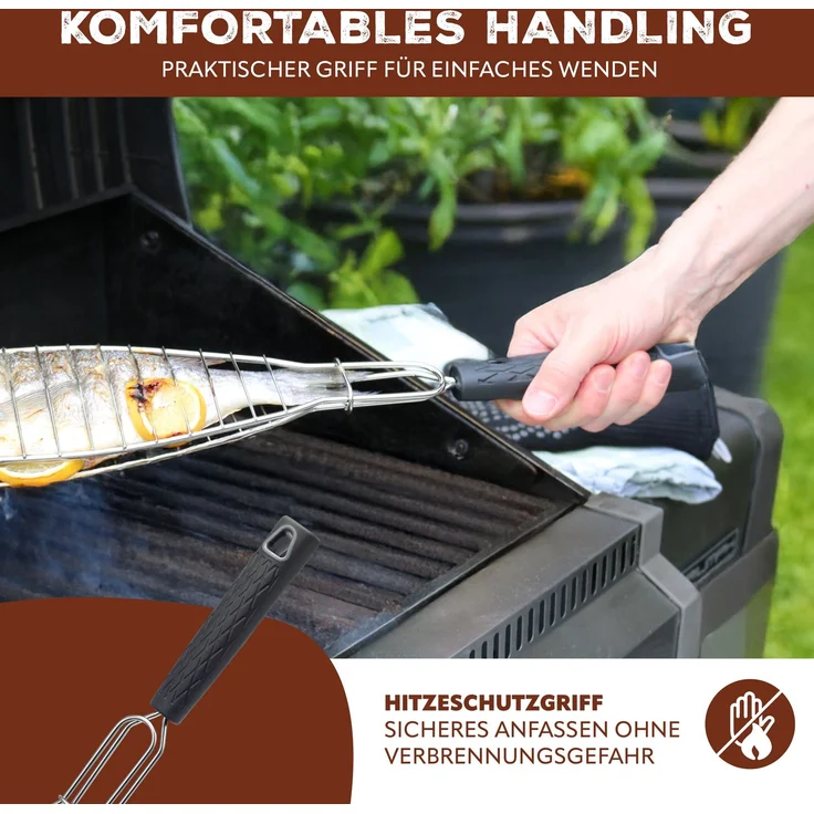 Fisch-Grillhalter 4er Set Fischhalter, Fischgriller, Fischbräter – Bild 5