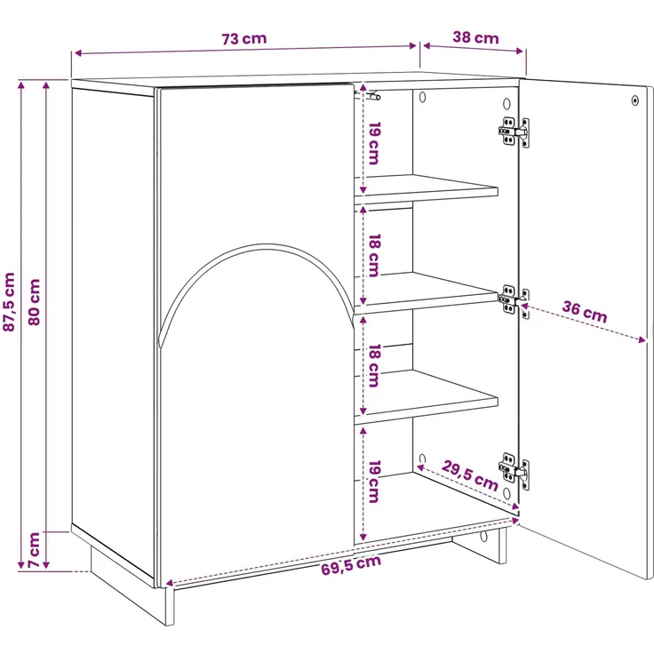 vidaXL Schuhschrank 73 x 38 x 87,5 cm Holzwerkstoff Altholz 8011655 – Bild 9