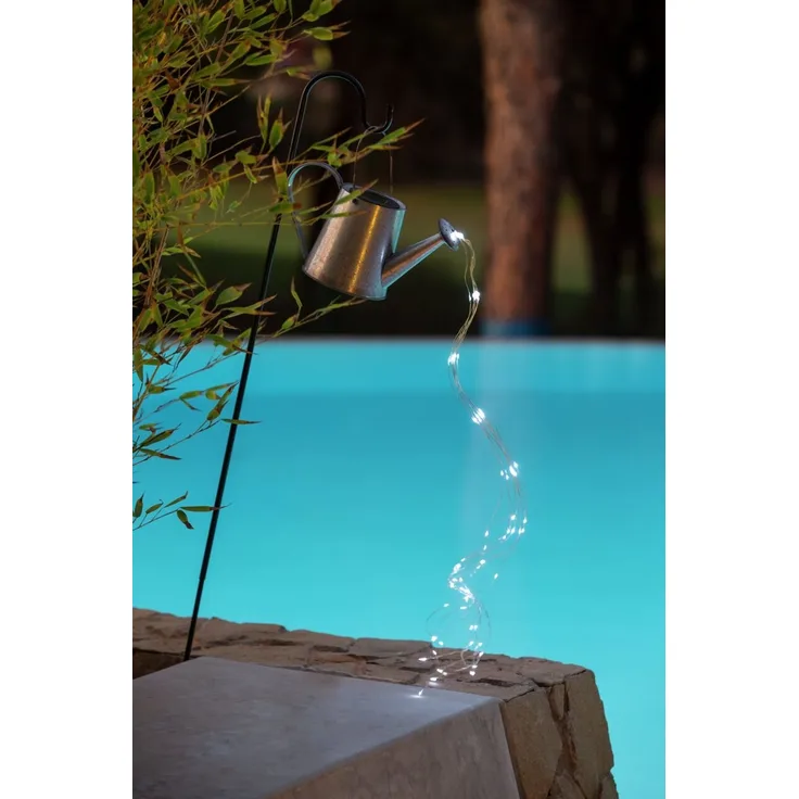 Ambia Garden Solarleuchte Metall schwarz, 30 x 112 x 17 cm, Flackerfunktion