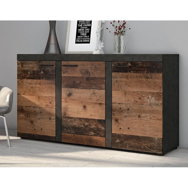 AX LIVING Sideboard Wohnzimmer Spacoro 3D - Modern in Matera/Old Style – Bild 1