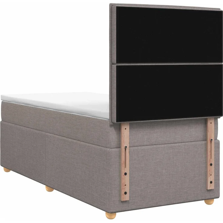 vidaXL Boxspringbett mit Matratze mit Kopfteil Taupe 90 x 200 cm Stoff 3453792 – Bild 9