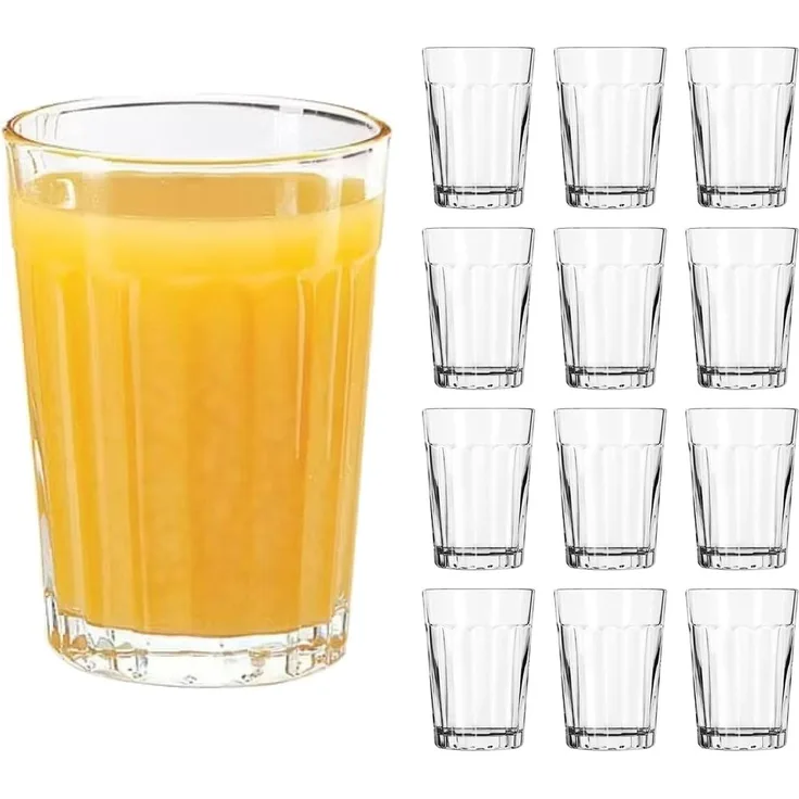 LIBBEY Gläser-Set Rocks Glas -PANELED TUMBLERS- 207 ml, Ø: 7,5 cm, H: 10,5 cm, 12er Set, 12-tlg, Glas, hochwertig verarbeitet, im modernen Design
