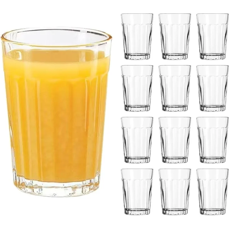 LIBBEY Gläser-Set Rocks Glas -PANELED TUMBLERS- 207 ml, Ø: 7,5 cm, H: 10,5 cm, 12er Set, 12-tlg, Glas, hochwertig verarbeitet, im modernen Design